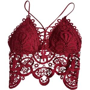 Elegant Lace Bralette in Rich Burgundy